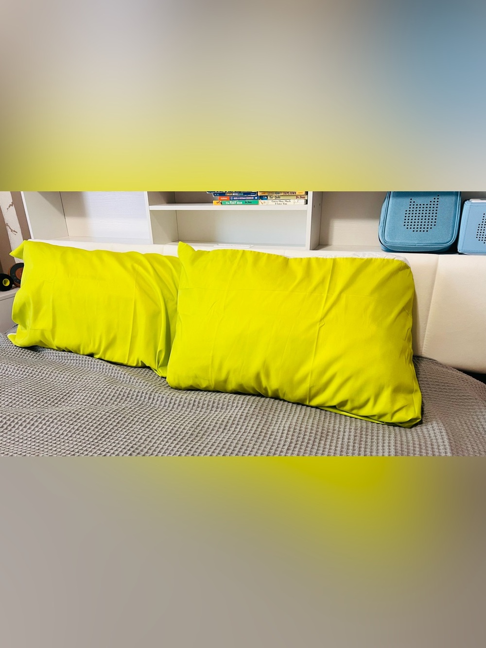 Bright Neon Lime Green Pillow Shams – Set of 2